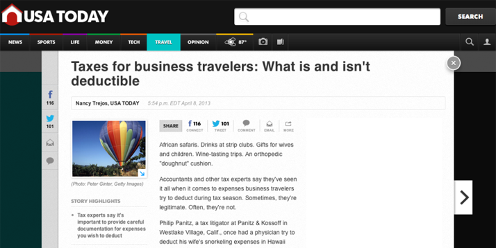 Javier-Goldin-Interviewed in-USA-Today-on-Tax-Tips-for-Business-Travelers